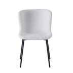 Fabric Upholstered Dining Chairs with Steel Legs, Set of 2