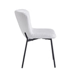 Fabric Upholstered Dining Chairs with Steel Legs, Set of 2