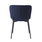 Fabric Upholstered Dining Chairs with Steel Legs, Set of 2