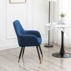 Velvet Barrel Chair with Tufted Back and Wood Legs