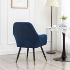 Velvet Barrel Chair with Tufted Back and Wood Legs