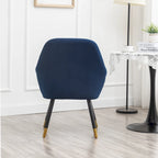 Velvet Barrel Chair with Tufted Back and Wood Legs