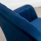 Velvet Barrel Chair with Tufted Back and Wood Legs