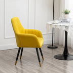 Velvet Barrel Chair with Tufted Back and Wood Legs