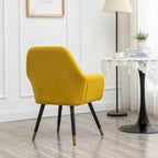 Velvet Barrel Chair with Tufted Back and Wood Legs