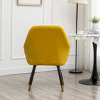 Velvet Barrel Chair with Tufted Back and Wood Legs