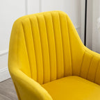 Velvet Barrel Chair with Tufted Back and Wood Legs