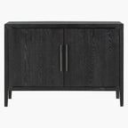 2-Door Wooden Storage Cabinet with Adjustable Shelf and Oak Legs