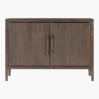 2-Door Wooden Storage Cabinet with Adjustable Shelf and Oak Legs