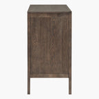 2-Door Wooden Storage Cabinet with Adjustable Shelf and Oak Legs