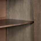 2-Door Wooden Storage Cabinet with Adjustable Shelf and Oak Legs
