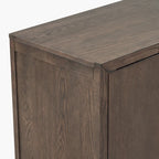 2-Door Wooden Storage Cabinet with Adjustable Shelf and Oak Legs