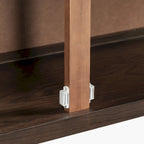 2-Door Wooden Storage Cabinet with Adjustable Shelf and Oak Legs
