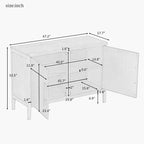 2-Door Wooden Storage Cabinet with Adjustable Shelf and Oak Legs