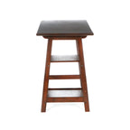 A-frame Espresso Writing Desk with Side Shelves