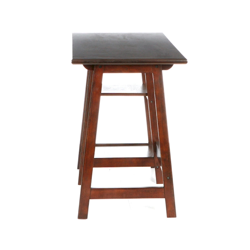 A-frame Espresso Writing Desk with Side Shelves