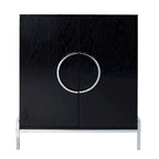 Double-Door Bar Cabinet with 6 Shelves and Chrome Accents