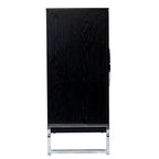 Double-Door Bar Cabinet with 6 Shelves and Chrome Accents