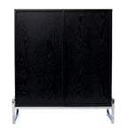 Double-Door Bar Cabinet with 6 Shelves and Chrome Accents