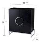 Double-Door Bar Cabinet with 6 Shelves and Chrome Accents