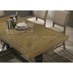 Counter Height Dining Table with Nailhead Trim - Driftwood Finish