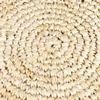 Handwoven Grey Raffia Accent Ottoman and Side Table