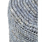 Handwoven Grey Raffia Accent Ottoman and Side Table