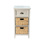 Solid Wood Acacia and Seagrass Accent Cabinet with Drawer