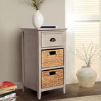 Solid Wood Acacia and Seagrass Accent Cabinet with Drawer