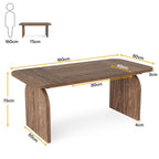 63-inches Retro Wood Dining Table for 4- 6 People