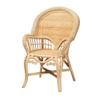 Bohemian Natural Rattan Accent Chair - Handcrafted