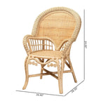 Bohemian Natural Rattan Accent Chair - Handcrafted