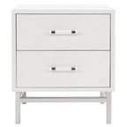 Art Deco 2-Drawer Nightstand with Silver Metal Legs