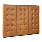 Full Grain Italian Leather Tufted Wall-Mounted Headboard