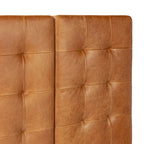Full Grain Italian Leather Tufted Wall-Mounted Headboard