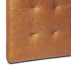 Full Grain Italian Leather Tufted Wall-Mounted Headboard