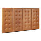 Full Grain Italian Leather Tufted Wall-Mounted Headboard