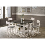2-Piece Counter Height Dining Chair Set - Brown Oak and Gray Fabric