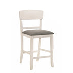 2-Piece Counter Height Dining Chair Set - Brown Oak and Gray Fabric