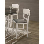 2-Piece Counter Height Dining Chair Set - Brown Oak and Gray Fabric