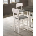 2-Piece Counter Height Dining Chair Set - Brown Oak and Gray Fabric