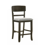 2-Piece Counter Height Dining Chair Set - Brown Oak and Gray Fabric
