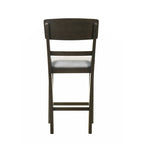 2-Piece Counter Height Dining Chair Set - Brown Oak and Gray Fabric