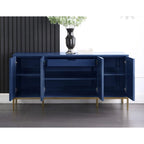 65-Inch Lacquered 4-Door 1-Drawer Sideboard with Gold Accents