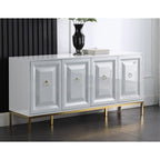 65-Inch Lacquered 4-Door 1-Drawer Sideboard with Gold Accents