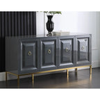 65-Inch Lacquered 4-Door 1-Drawer Sideboard with Gold Accents