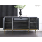 65-Inch Lacquered 4-Door 1-Drawer Sideboard with Gold Accents