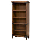Rustic Open Bookcase Office Shelving Storage Cabinet - Brown