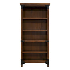 Rustic Open Bookcase Office Shelving Storage Cabinet - Brown