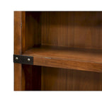 Rustic Open Bookcase Office Shelving Storage Cabinet - Brown